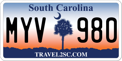 SC license plate MYV980