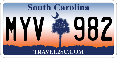 SC license plate MYV982