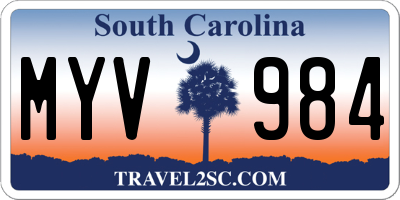 SC license plate MYV984