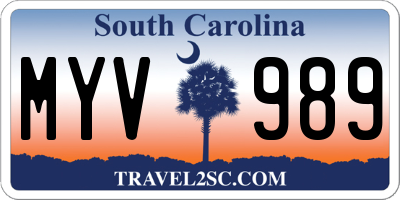 SC license plate MYV989