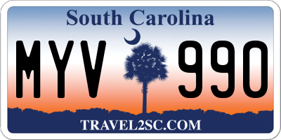 SC license plate MYV990