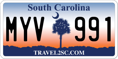 SC license plate MYV991