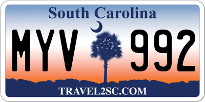 SC license plate MYV992