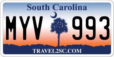 SC license plate MYV993