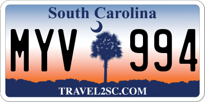 SC license plate MYV994