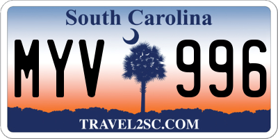 SC license plate MYV996