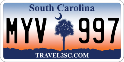 SC license plate MYV997