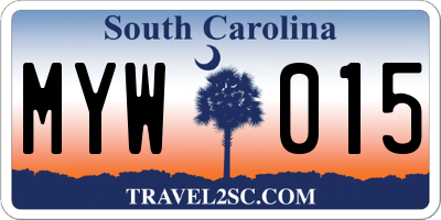 SC license plate MYW015