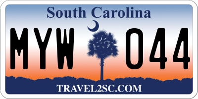 SC license plate MYW044