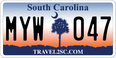 SC license plate MYW047