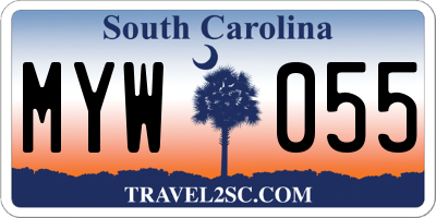 SC license plate MYW055