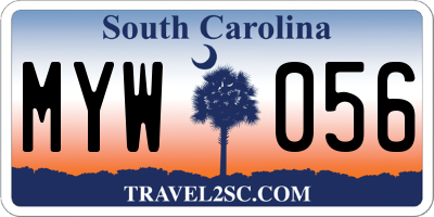 SC license plate MYW056
