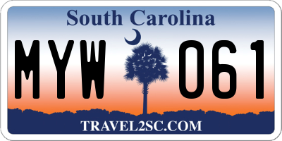 SC license plate MYW061