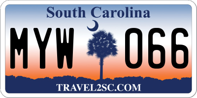 SC license plate MYW066