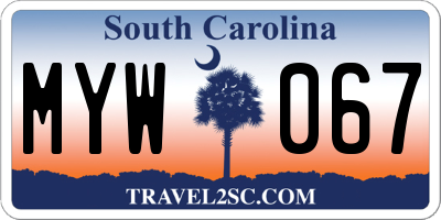 SC license plate MYW067