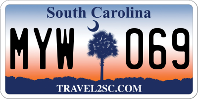 SC license plate MYW069