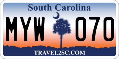 SC license plate MYW070