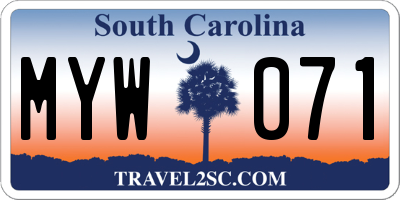 SC license plate MYW071
