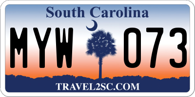 SC license plate MYW073