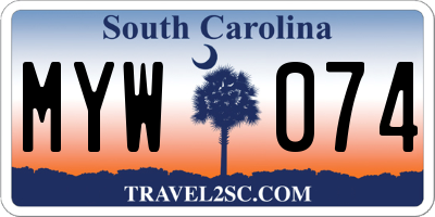 SC license plate MYW074