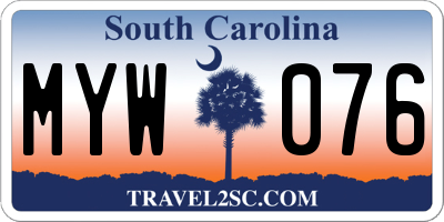 SC license plate MYW076