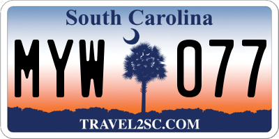 SC license plate MYW077