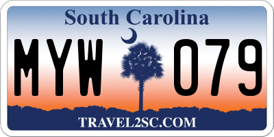 SC license plate MYW079