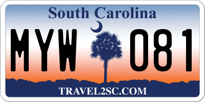 SC license plate MYW081