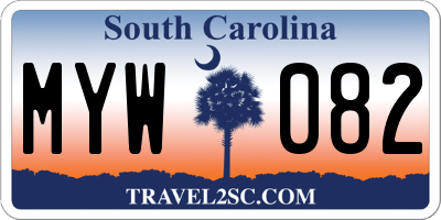 SC license plate MYW082
