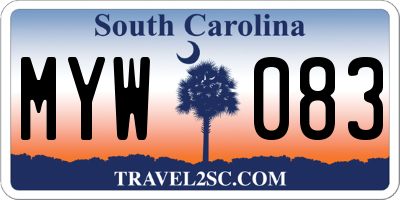 SC license plate MYW083