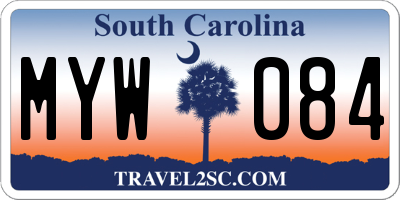 SC license plate MYW084