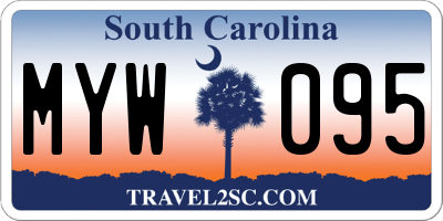 SC license plate MYW095