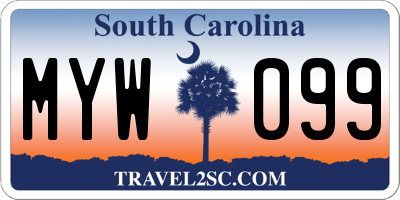 SC license plate MYW099