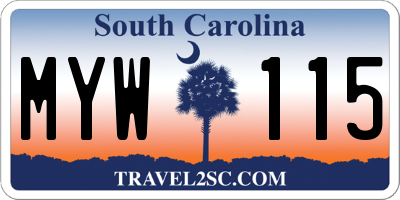 SC license plate MYW115