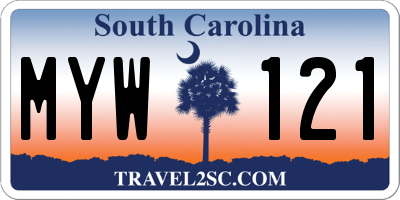 SC license plate MYW121