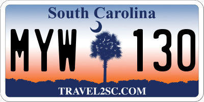 SC license plate MYW130