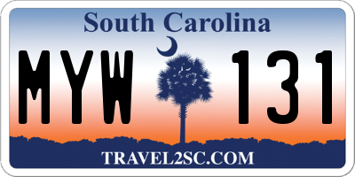 SC license plate MYW131