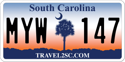 SC license plate MYW147