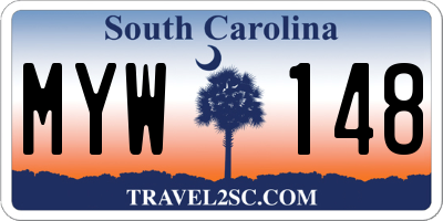 SC license plate MYW148