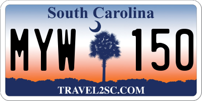 SC license plate MYW150