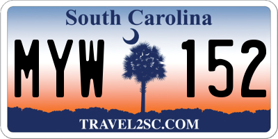 SC license plate MYW152