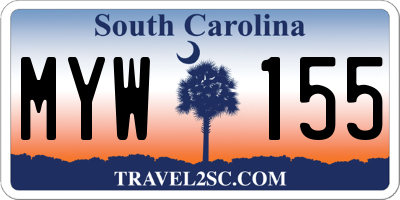 SC license plate MYW155