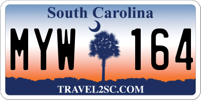 SC license plate MYW164