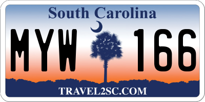 SC license plate MYW166