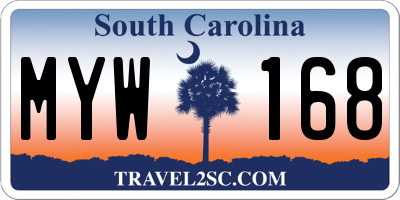SC license plate MYW168