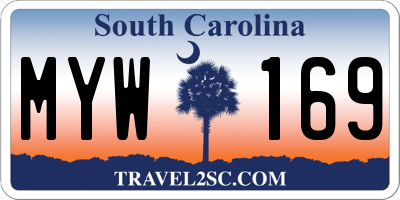 SC license plate MYW169