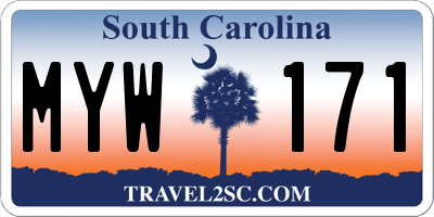 SC license plate MYW171
