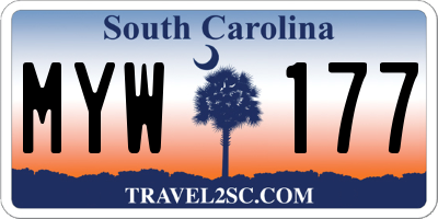 SC license plate MYW177