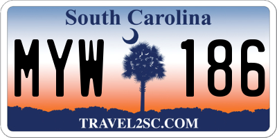 SC license plate MYW186