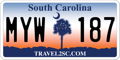 SC license plate MYW187